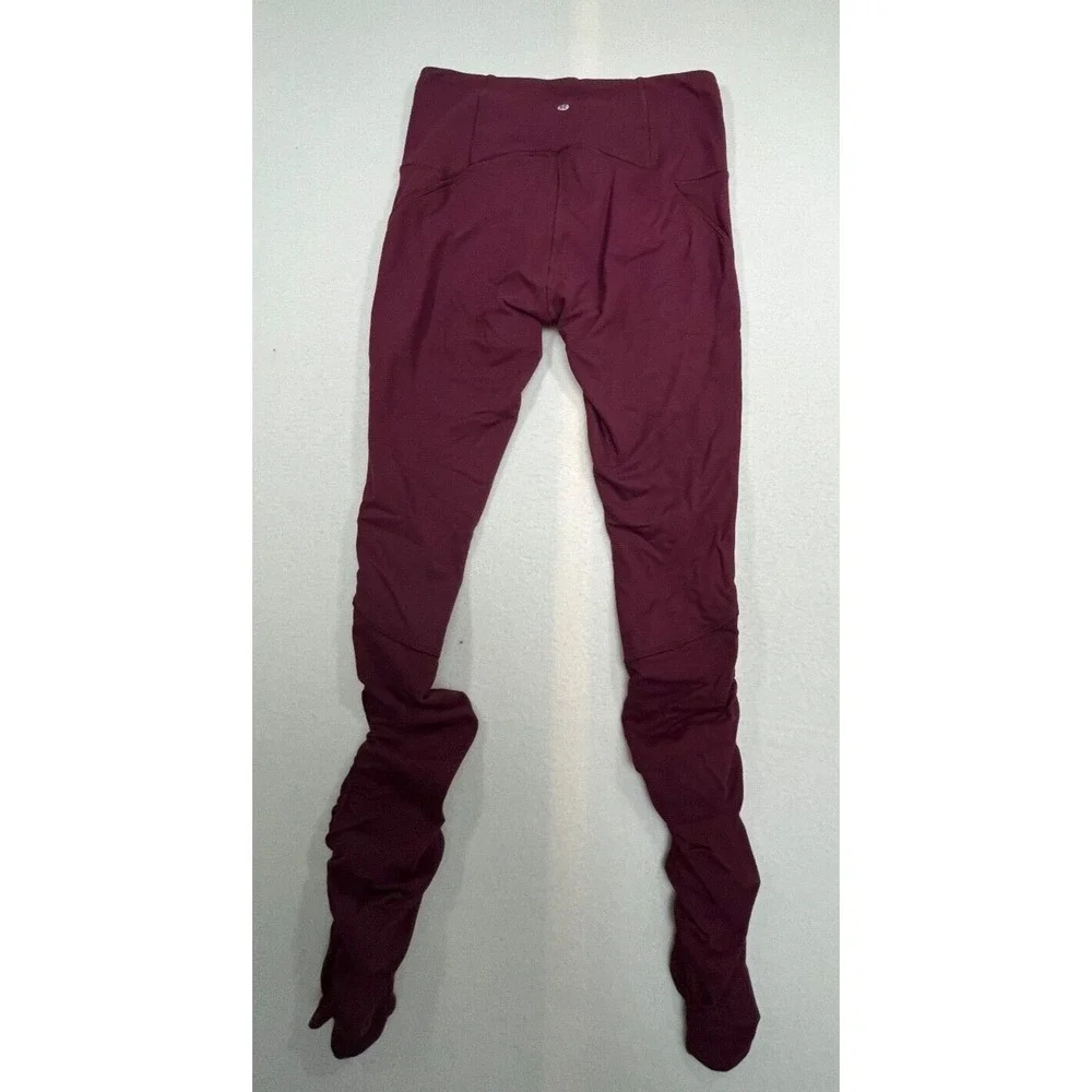 Lululemon Bordeux Ready to Rule Tight Leggins Nylon/Lycra High Rise Size 8